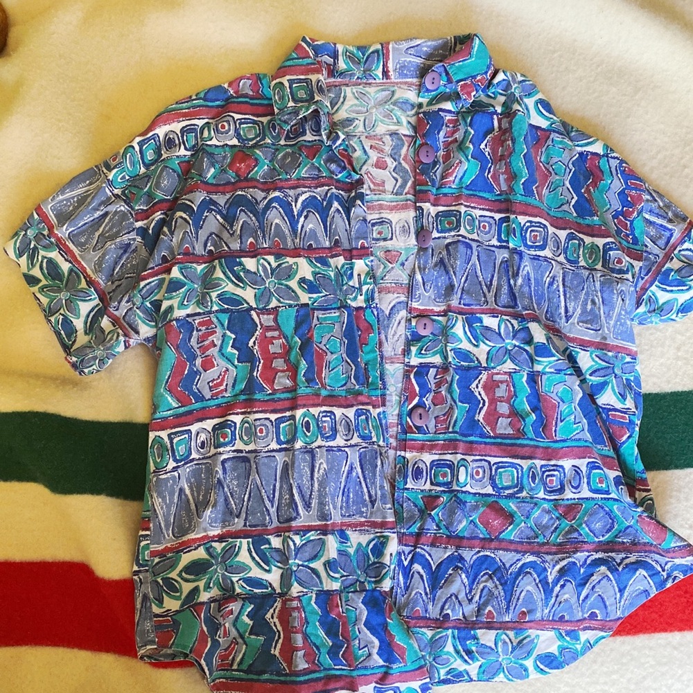 FINAL SALE Tiki Tropical Vintage cotton button down